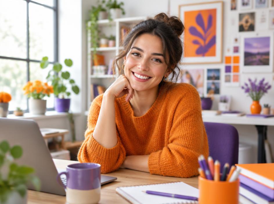 Friendly small business owner in a bright office